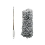 Grey microfiber extendable duster for home cleaning and dust removal
