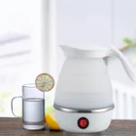 Folding electric kettle portable water boiler for travel and kitchen use