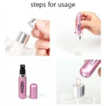 "5ml refillable perfume bottle with spray – portable travel atomizer for fragrance"