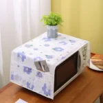 Waterproof microwave oven dust cover with side storage pockets