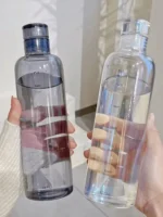 500ml transparent water bottle with time marking – leak-proof sports bottle