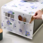 Waterproof microwave oven dust cover with side storage pockets