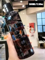 500ml transparent water bottle with time marking – leak-proof sports bottle