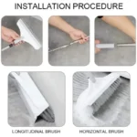 2-in-1 Cleaning Brush with Long Handle – Stiff Bristle & Squeegee for Crevice, Algae & Corner Dirt Removal - Image 6