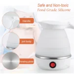 Folding electric kettle portable water boiler for travel and kitchen use