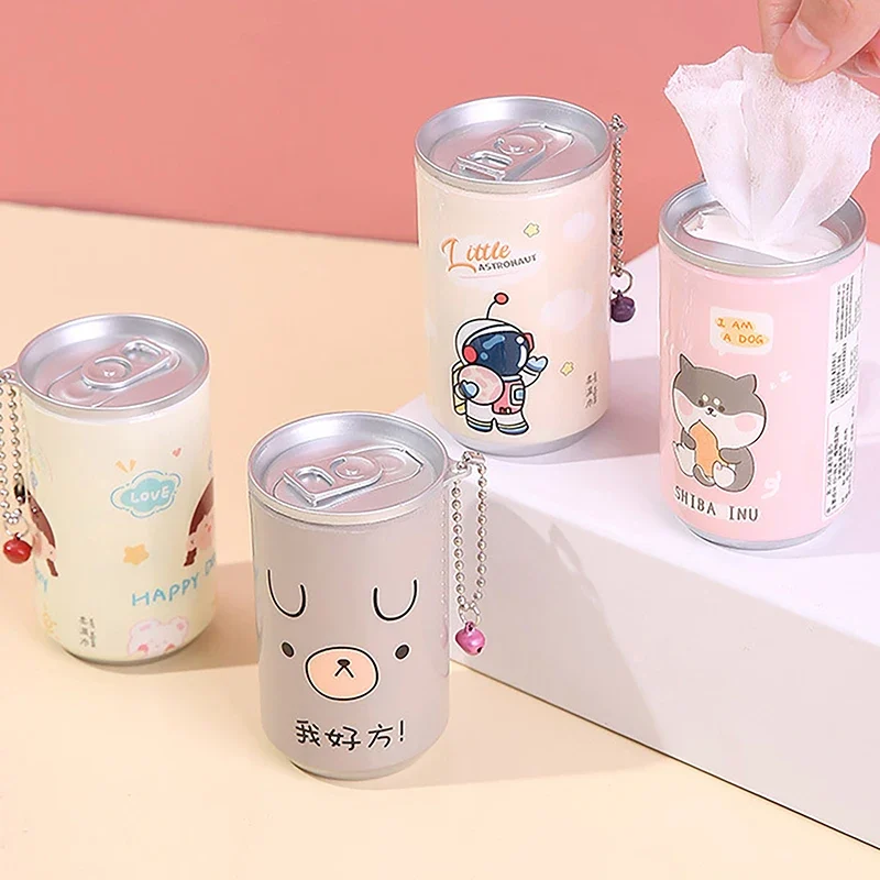 Portable Canned Wet Wipes for Children Cartoon Cleaning Cloths