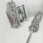 Grey microfiber extendable duster for home cleaning and dust removal