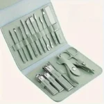 Modern 16-piece stainless steel nail clipper set for grooming and beauty care