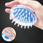 Transparent Scalp Brush with soft silicone bristles for hair wash