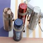 Portable 750ml stainless steel vacuum water bottle, leakproof travel flask