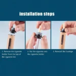 Portable Car Ashtray with LED light and smokeless design for vehicles