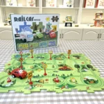 electric car puzzle track 25pcs forest park scene for kids