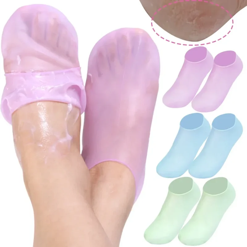 Silicone moisturizing socks for women – soft gel spa socks for dry feet