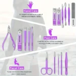 Modern 16-piece stainless steel nail clipper set for grooming and beauty care