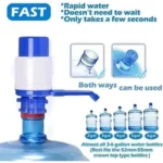 Portable manual pressure pump water bottle dispenser for 5 gallon bottles