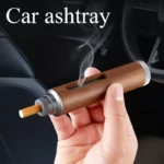 Portable Car Ashtray with LED light and smokeless design for vehicles