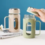 Transparent 480ML Double-Layer Tea Cup for Hot and Cold Beverages