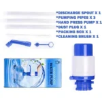Portable manual pressure pump water bottle dispenser for 5 gallon bottles