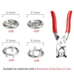 Plier with 50 sets metal snap buttons for clothing sewing kit