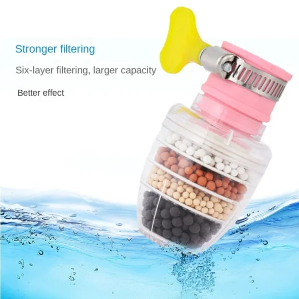 6-layer kitchen water filter tap purifier with medical stone nozzle
