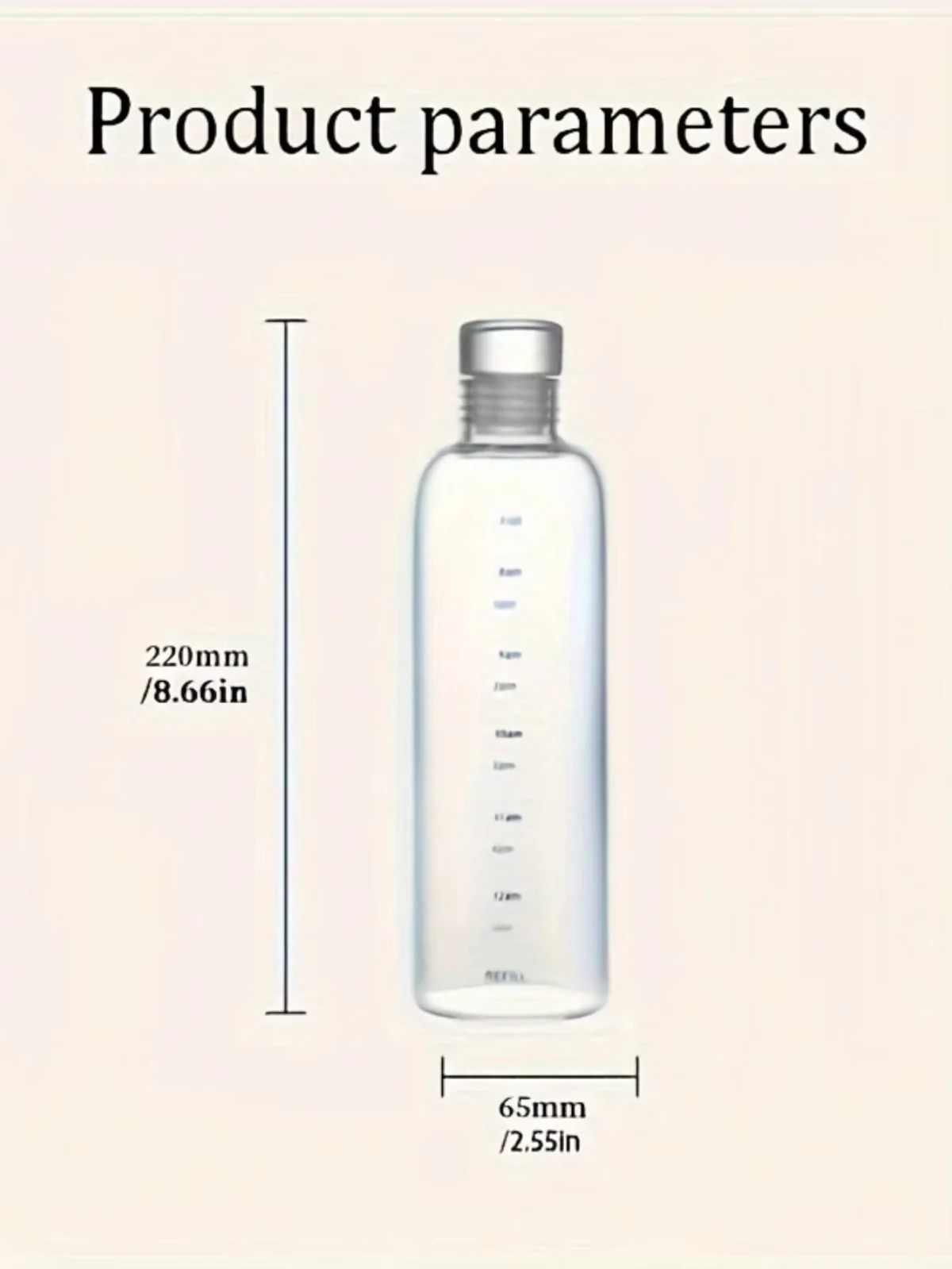 500ml transparent water bottle with time marking – leak-proof sports bottle