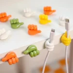 Silicone thumb wall hook cable wire USB organizer adhesive clips