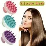 Silicone scalp massager shampoo brush for hair growth and gentle head spa