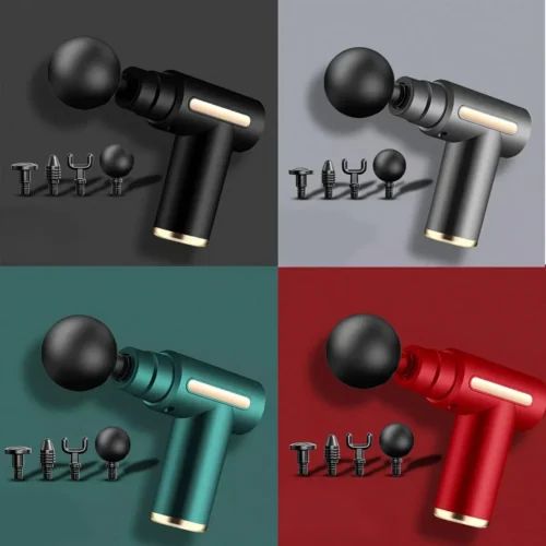 Handheld multi-mode deep tissue massager gun for body, back, neck, and leg muscle therapy