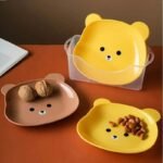 8Pcs Bear Plates Set Anti-Drop Small Plates for Snacks