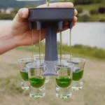 Shot Glass Dispenser Holder – 6 Glass Drink Dispenser for Parties and Bars