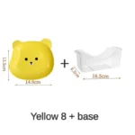 8Pcs Bear Plates Set Anti-Drop Small Plates for Snacks