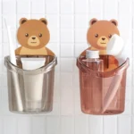 Wall Mounted Bear Holder for bathroom toothbrush and cosmetics storage