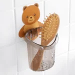 Wall Mounted Bear Holder for bathroom toothbrush and cosmetics storage