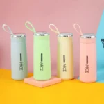 400ML Glass Water Bottle – Leakproof BPA-Free Drinkware for Juice, Milk & Coffee