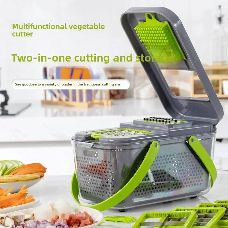 "22-Piece Slicer Set multifunctional vegetable and fruit cutter with blades and storage box"