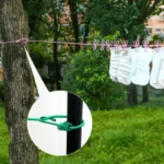 12 Clips Portable Clothing Rope 1.8M Retractable Clothesline for Laundry Drying