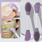 Double Head Silicone Facial Mask Brush for applying mud masks and skincare creams