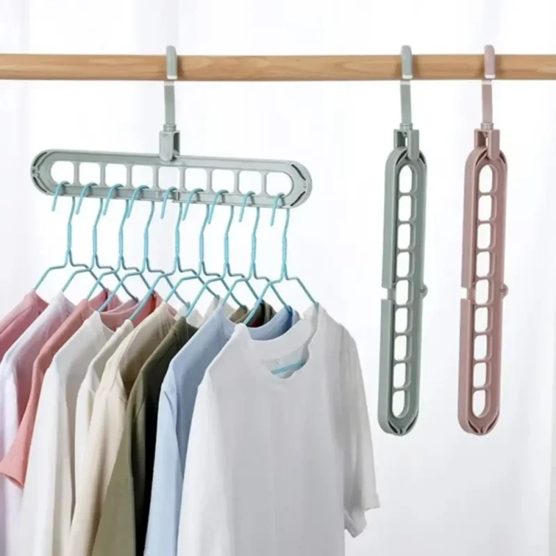 9-Hole Rack Foldable Hanger for Clothes Storage and Drying