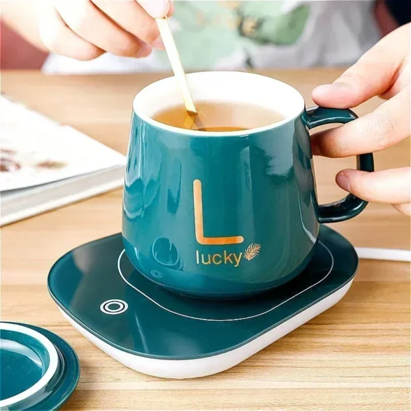 Ceramic Cup Gift Box with Spoon – 55° Thermostat Cup and Storage Bag Set