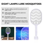Electric Shock Mosquito Swatter with USB Type-C Charging and Triple-Layer Safety Net