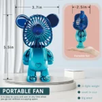Mini Teddy Bear Fan USB Rechargeable Portable Handfan