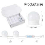 10 Vanity Bulb Makeup Mirror Light – Dimmable LED Wall Lamp for Dressing Table & Bathroom