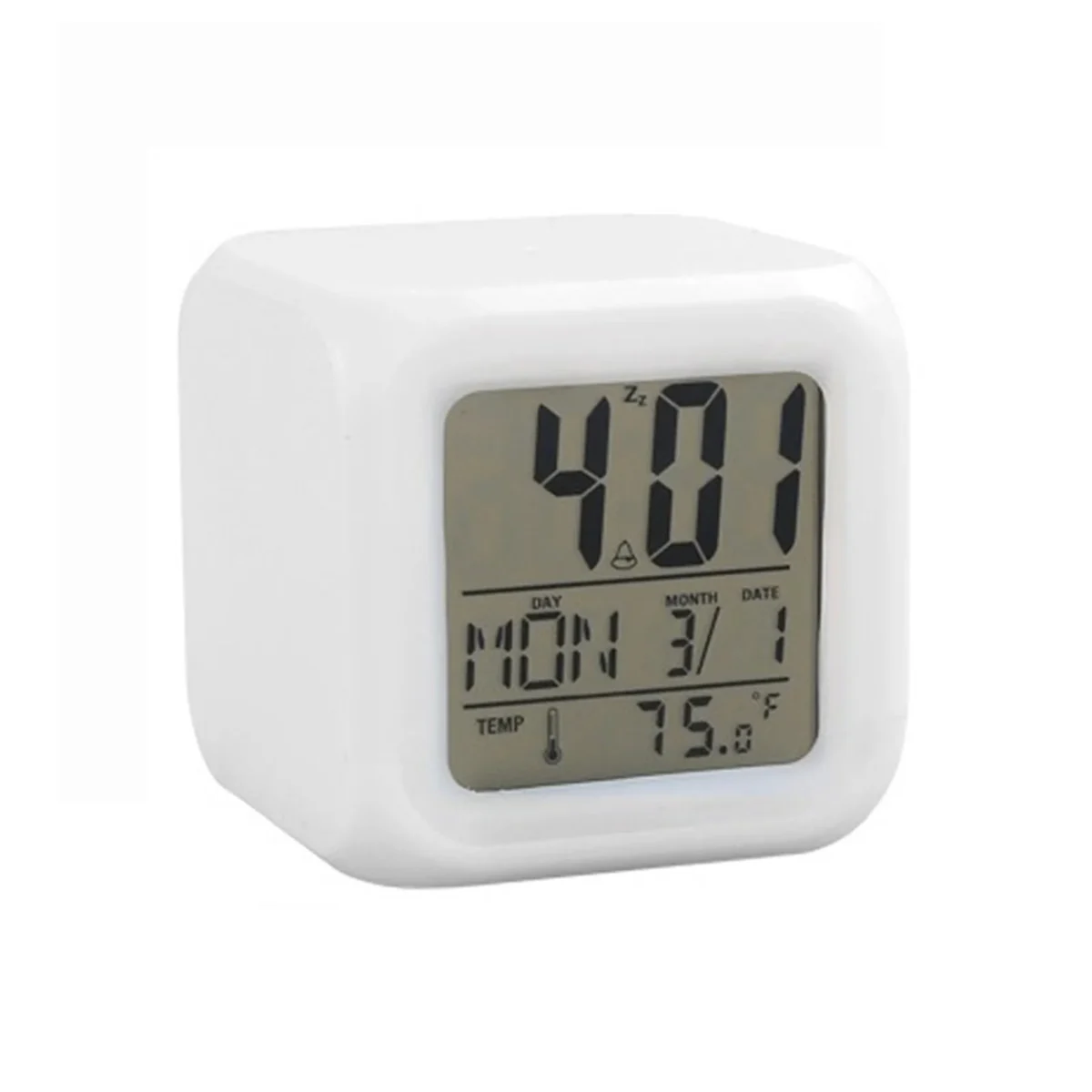 LED Alarm Clock Colorful with Adjustable Brightness for Bedroom Desk