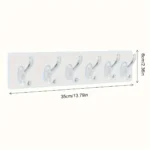 Transparent Adhesive 6 Hook Patti Wall Hooks