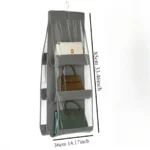 6 Pocket Hanging Handbag Organizer with Clear Storage Pockets