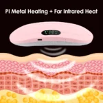 "Menstrual heating pad device belt with vibration and heat for period pain relief, rechargeable and adjustable waist massage belt"