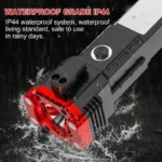 LED Flashlight Tactical Torch rechargeable long-range camping spotlight with COB sidelight and safety hammer