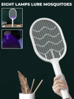 Electric Shock Mosquito Swatter with USB Type-C Charging and Triple-Layer Safety Net