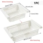 Adjustable Refrigerator Drawer – Pull Out Fridge Storage Organizer for Eggs, Fruits, Vegetables and Meat
