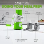 Rotary Drum Vegetable Cutter & Shredder with Handle and Drum Blades